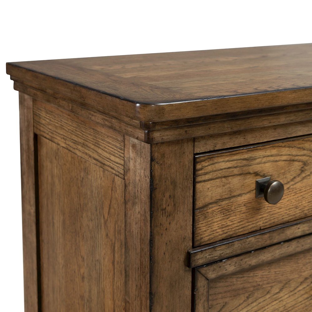 Carolina Park 5 Drawer Bedroom Chest Transitional - Amber Brown. Picture 8