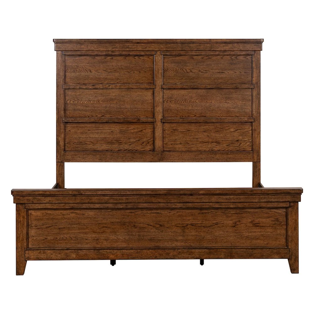 Carolina Park King Panel Bed Transitional  - Amber Brown. Picture 3