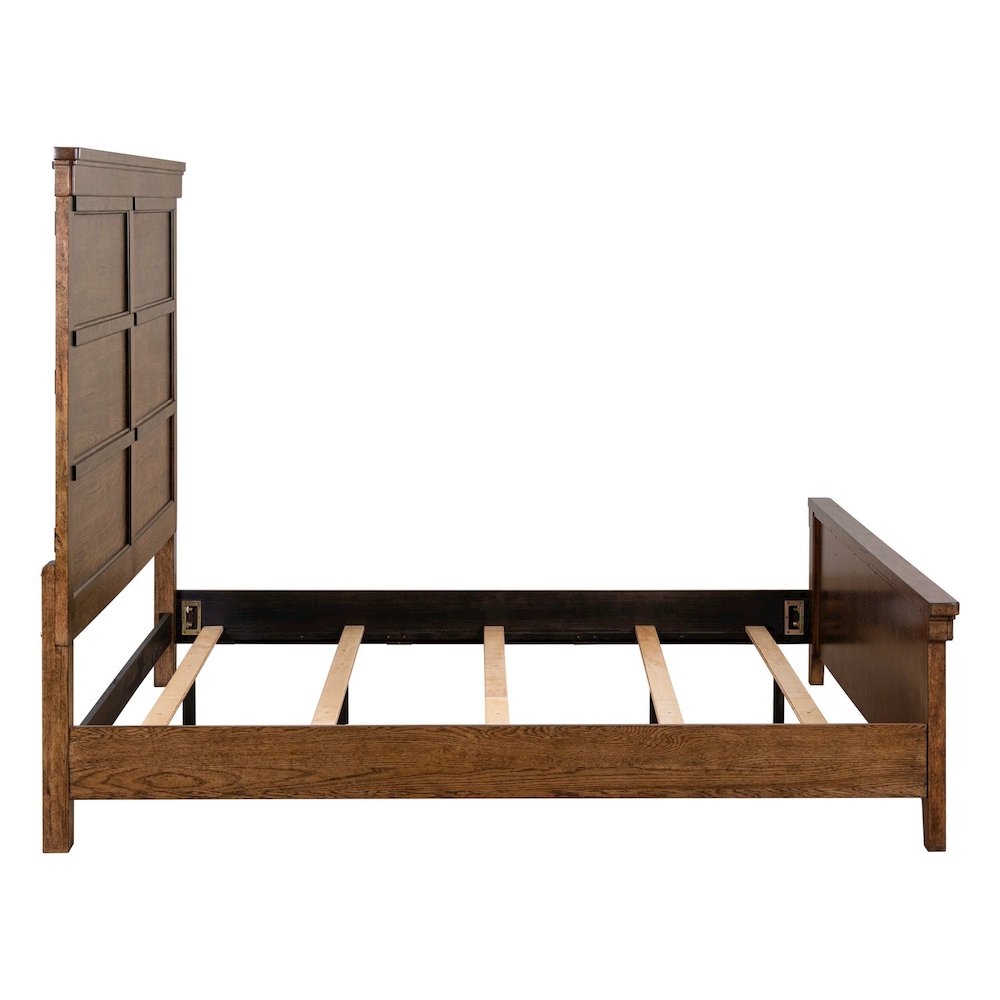 Carolina Park King Panel Bed Transitional  - Amber Brown. Picture 4
