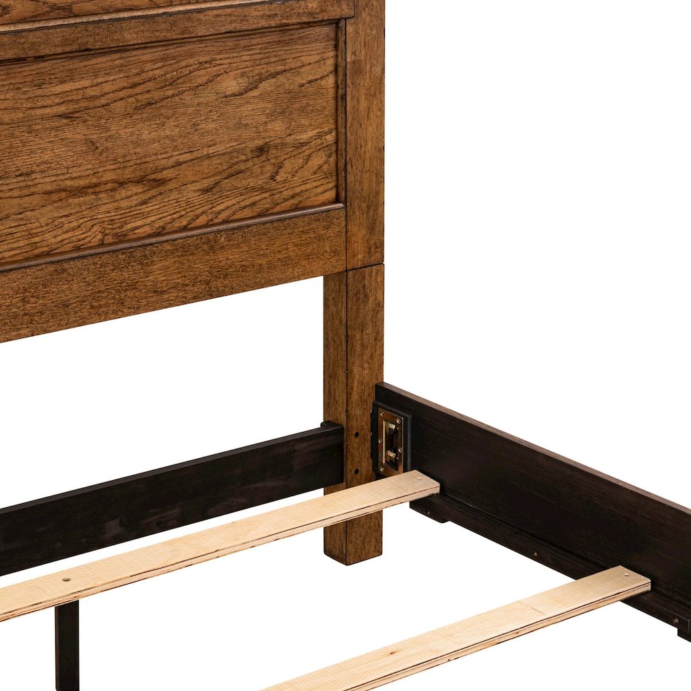Carolina Park King Panel Bed Transitional  - Amber Brown. Picture 7