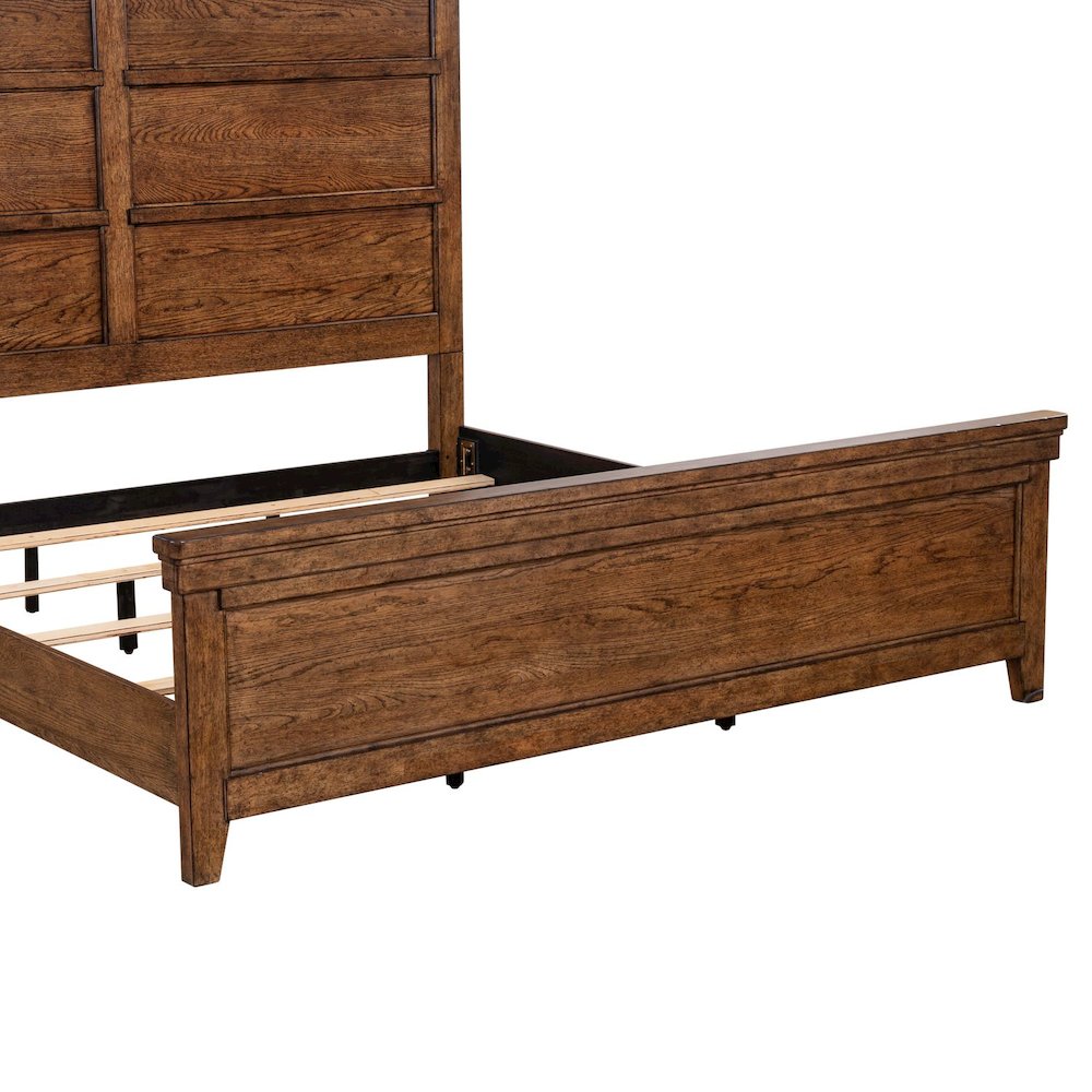 Carolina Park King Panel Bed Transitional  - Amber Brown. Picture 8