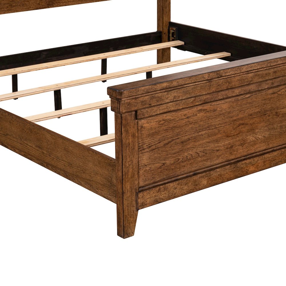 Carolina Park King Panel Bed Transitional  - Amber Brown. Picture 9