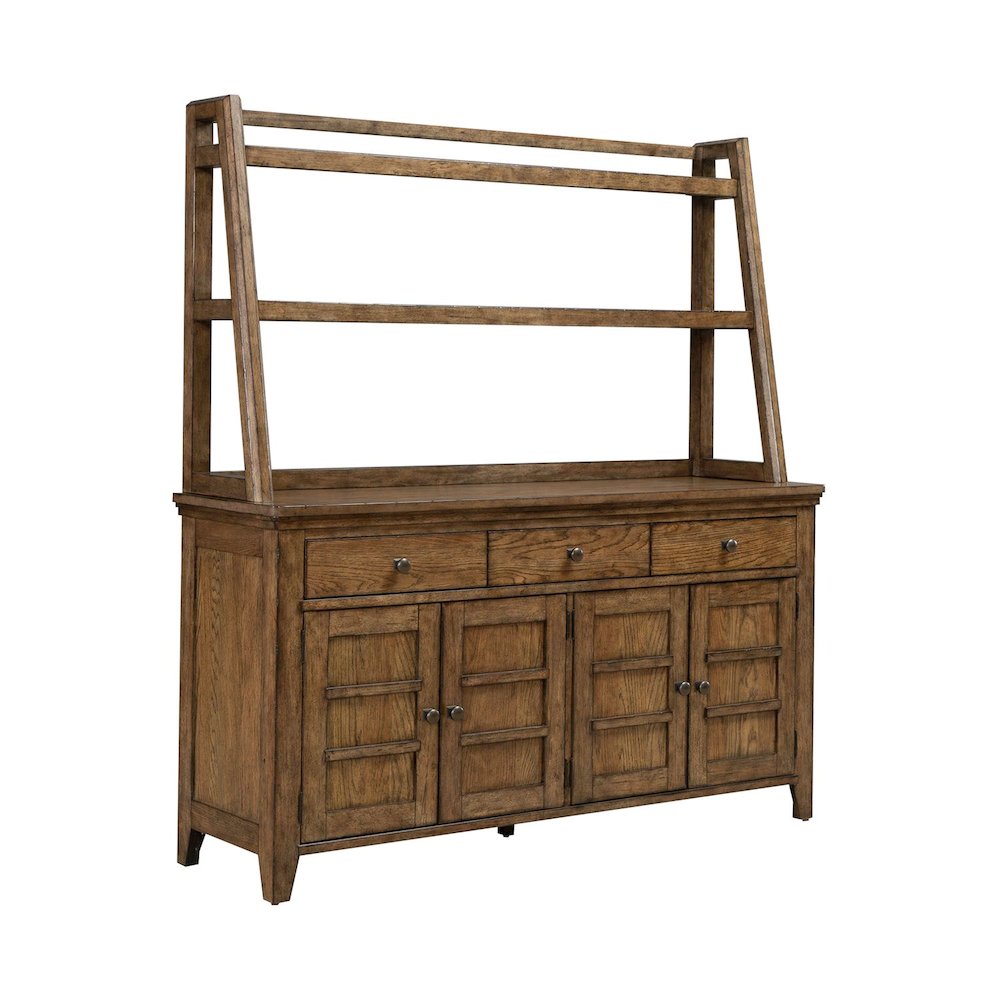 Carolina Park Server Cabinet & Hutch for Dining Room Storage - Amber Brown. Picture 5