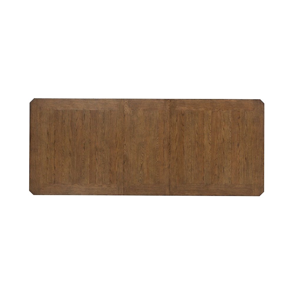 Carolina Park Trestle Table for Dining Room - Self Storing Leaf - Amber Brown. Picture 3
