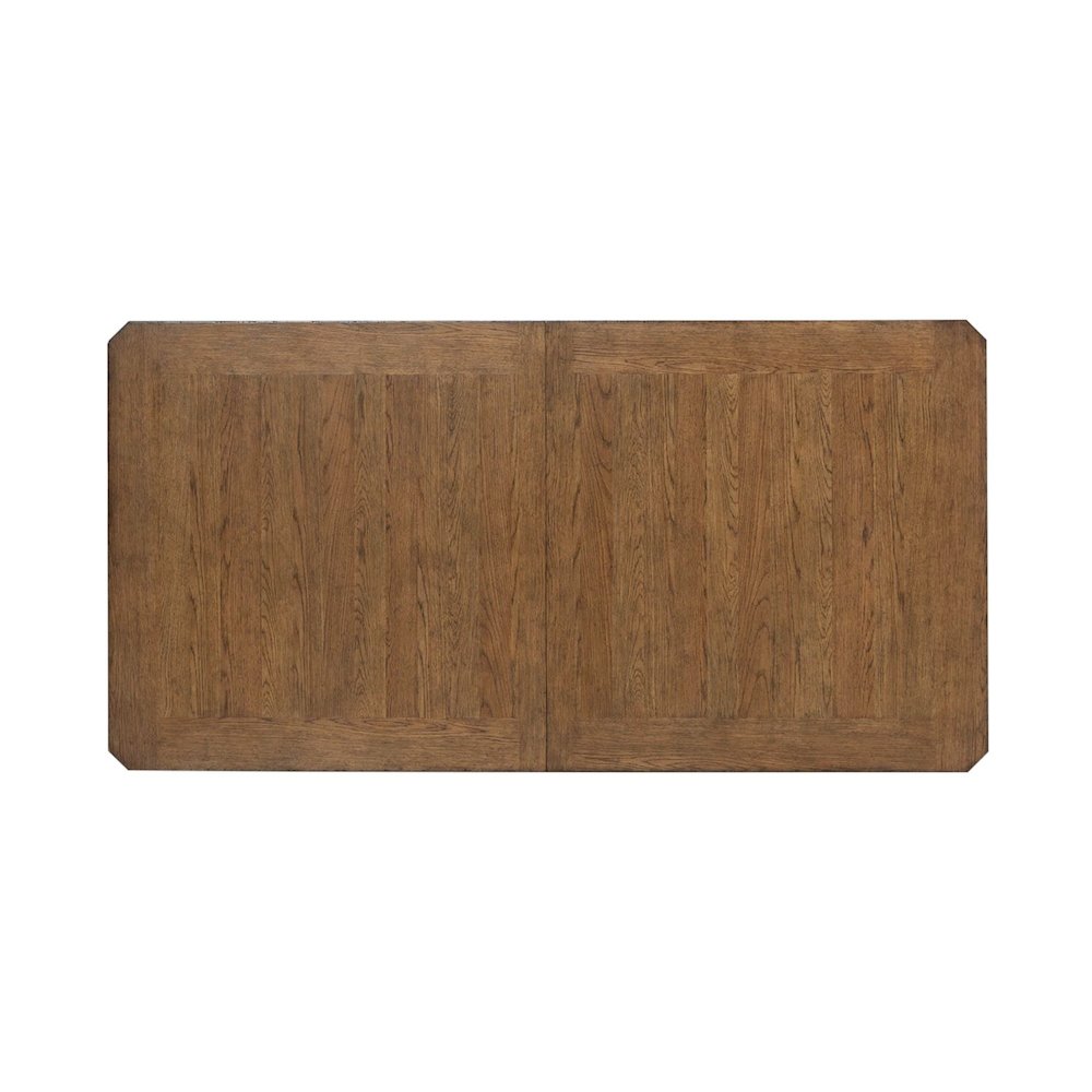 Carolina Park Trestle Table for Dining Room - Self Storing Leaf - Amber Brown. Picture 4