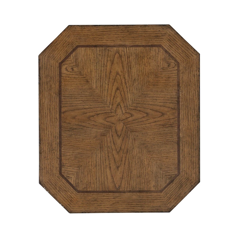 Carolina Park Octagonal End Table for Living Room - Amber Brown Oak. Picture 3