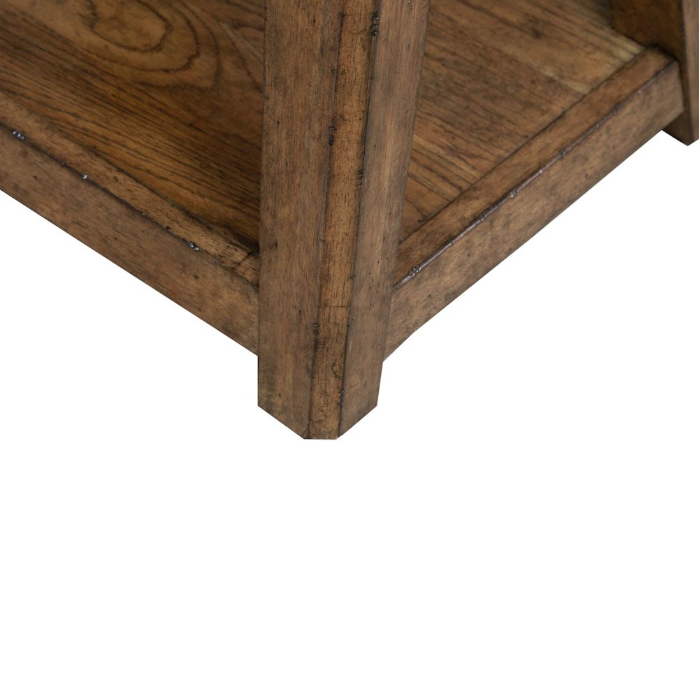Carolina Park Octagonal End Table for Living Room - Amber Brown Oak. Picture 5