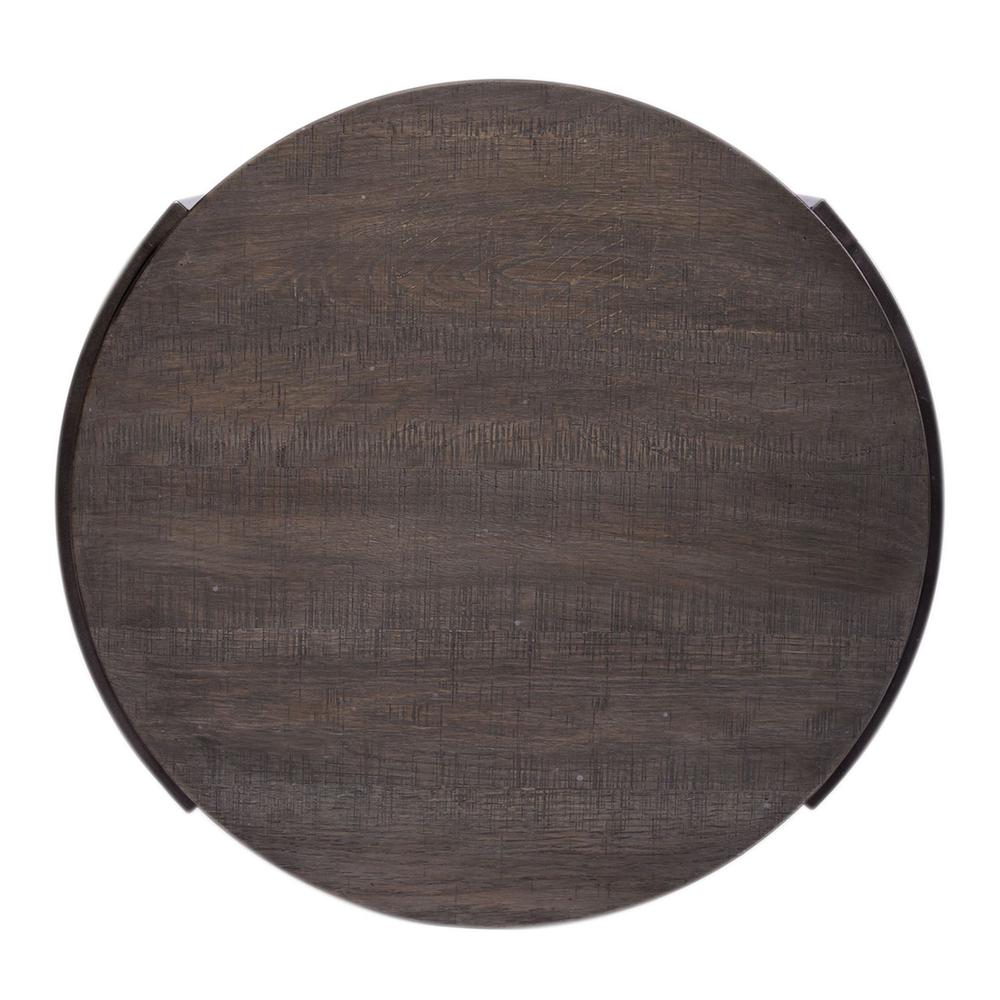 Modern View Round End Table in Gauntlet Gray. Picture 3