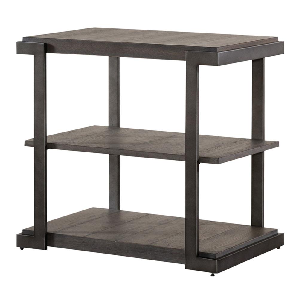 Modern View Tiered End Table in Gauntlet Gray. Picture 1