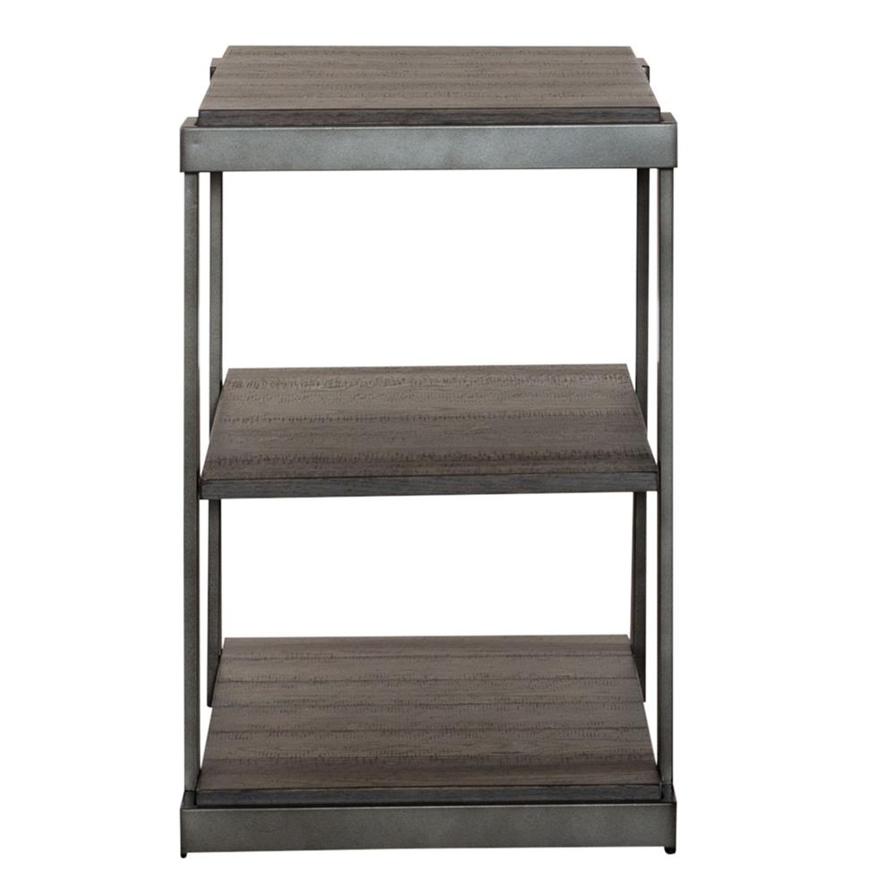 Modern View Tiered End Table in Gauntlet Gray. Picture 3
