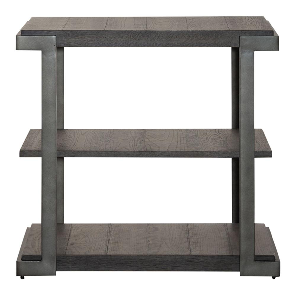 Modern View Tiered End Table in Gauntlet Gray. Picture 4