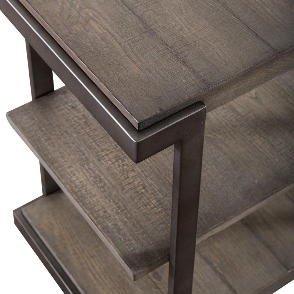 Modern View Tiered End Table in Gauntlet Gray. Picture 6