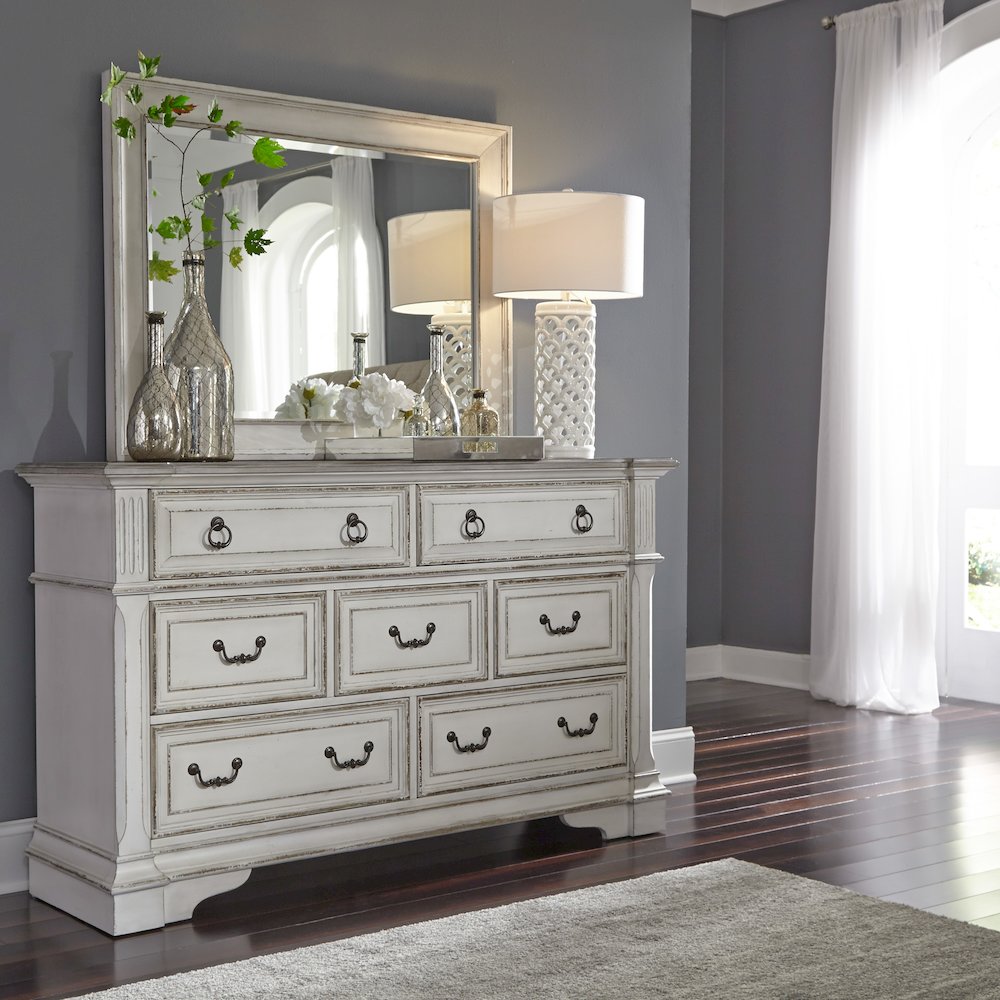 Abbey Park King California Sleigh Bed, Dresser & Mirror, Night Stand. Picture 2