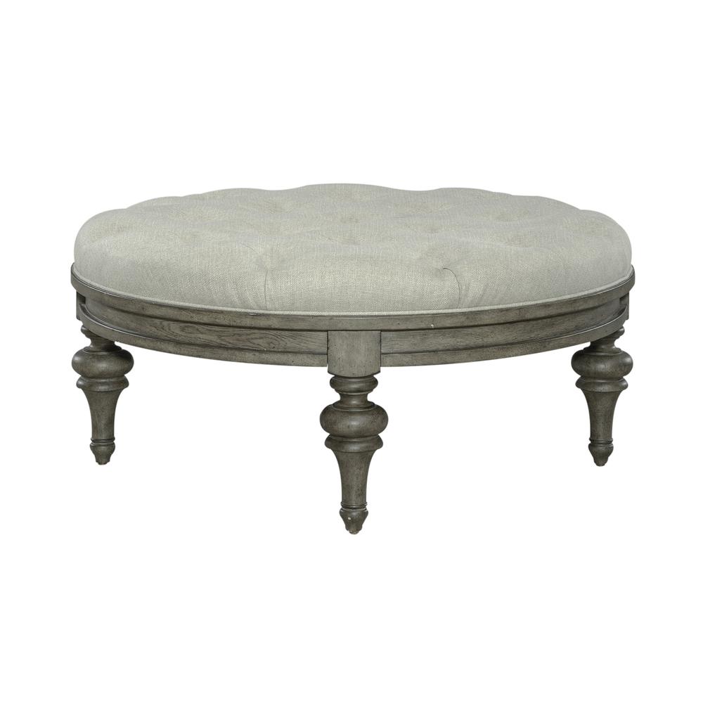 Liberty Furniture Americana Farmhouse Round Cocktail Ottoman. Picture 3