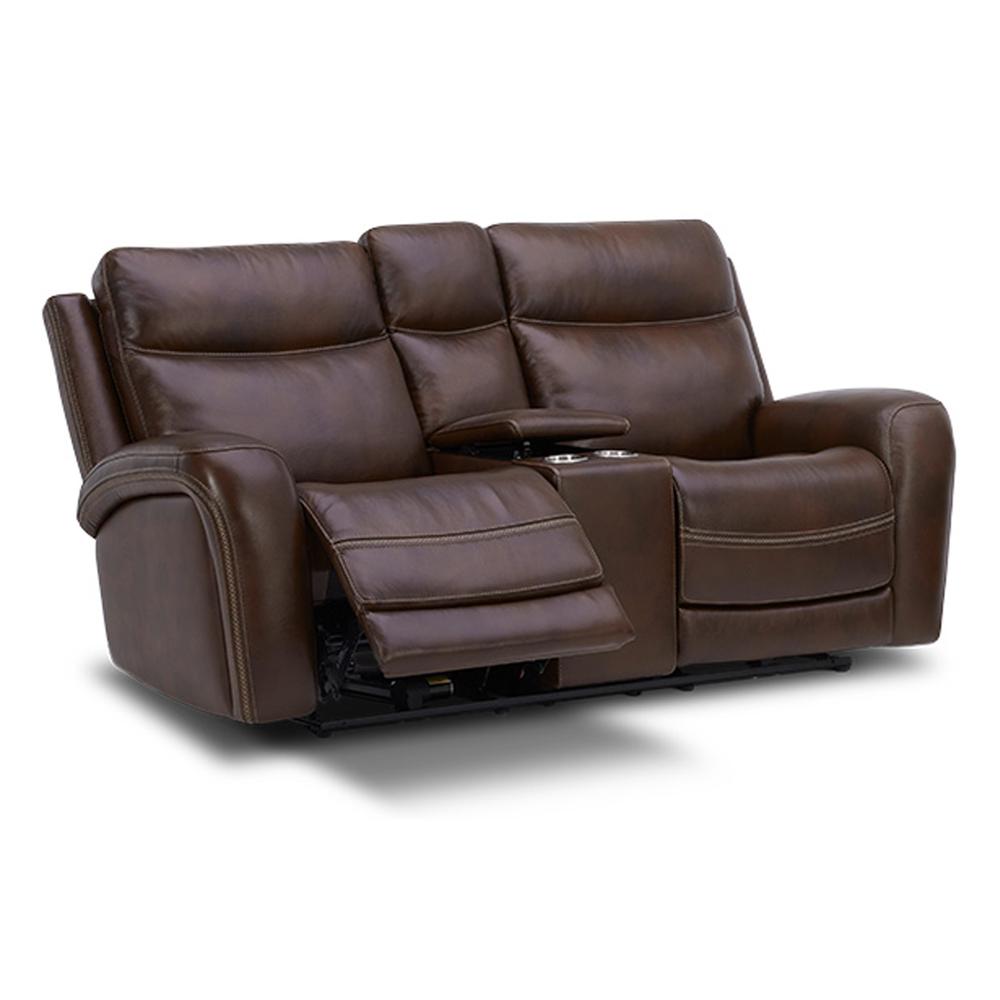 Power Dual Reclining Loveseat w/ Console, Power Headrest and Zero Gravity. Picture 3