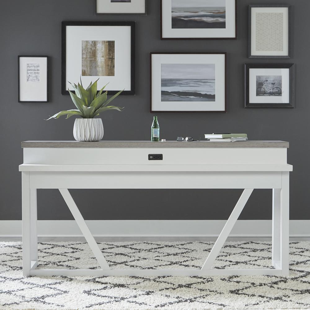Console Bar Table Contemporary White in Two-Tone Shell White. Picture 3
