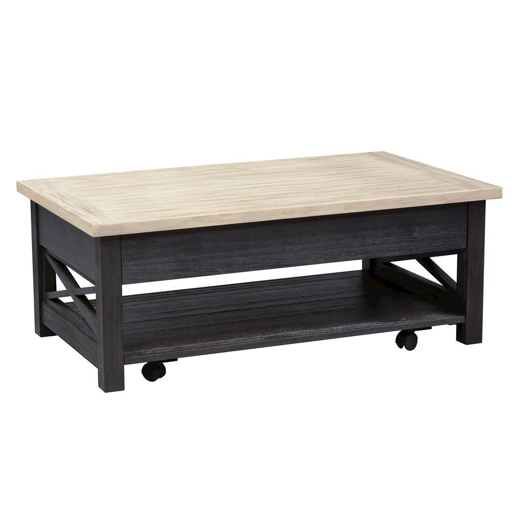 Black Lift Top Cocktail Table – Living Room Center Table and Coffee Table. Picture 1