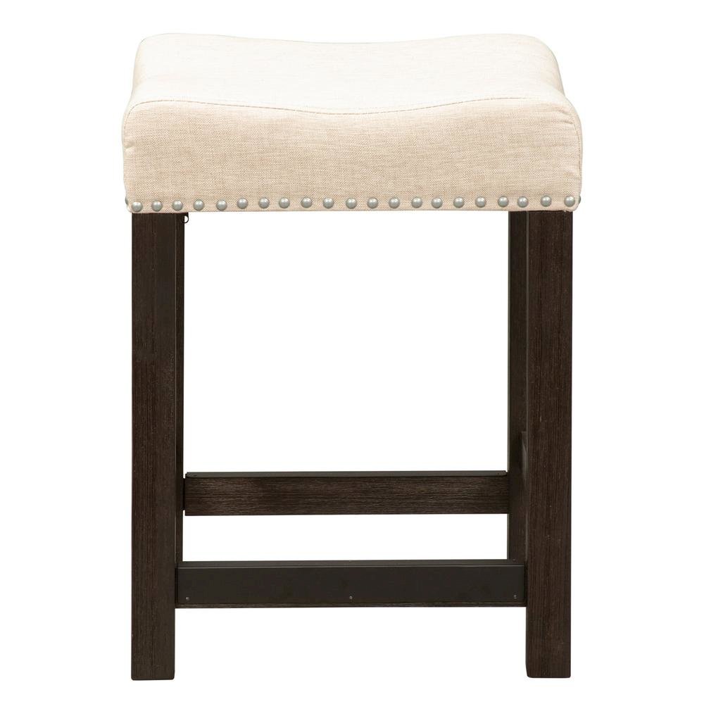 Black Upholstered Stool for Vanity, Small Vanity Stool with Poplar Legs. Picture 2