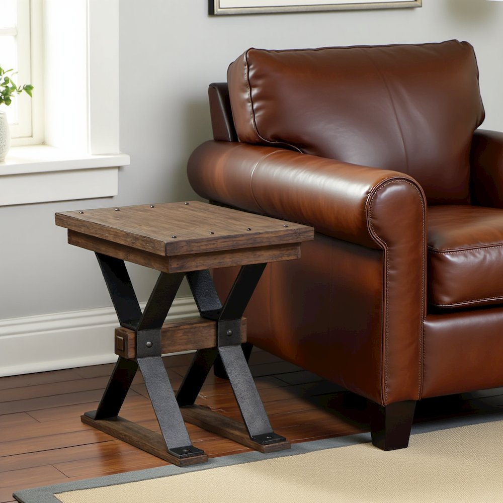 Brown Small Side Table – Elegant Sofa Table for Living Room or Couch Use. Picture 3