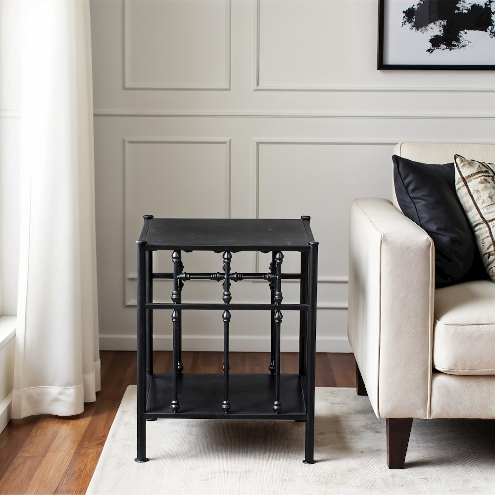 Black Metal Nightstand – Stylish Metal Side Table for Bedroom or Living Room. Picture 7