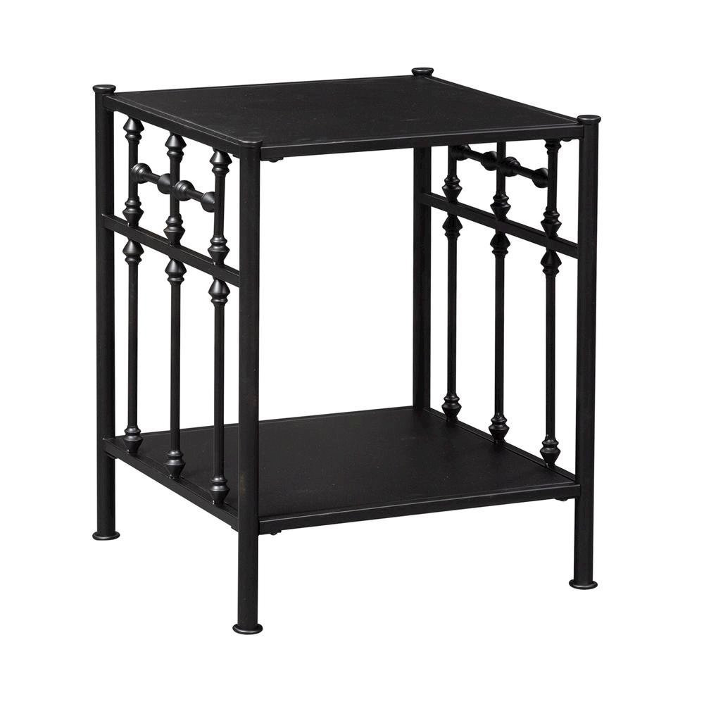 Black Metal Nightstand – Stylish Metal Side Table for Bedroom or Living Room. Picture 1