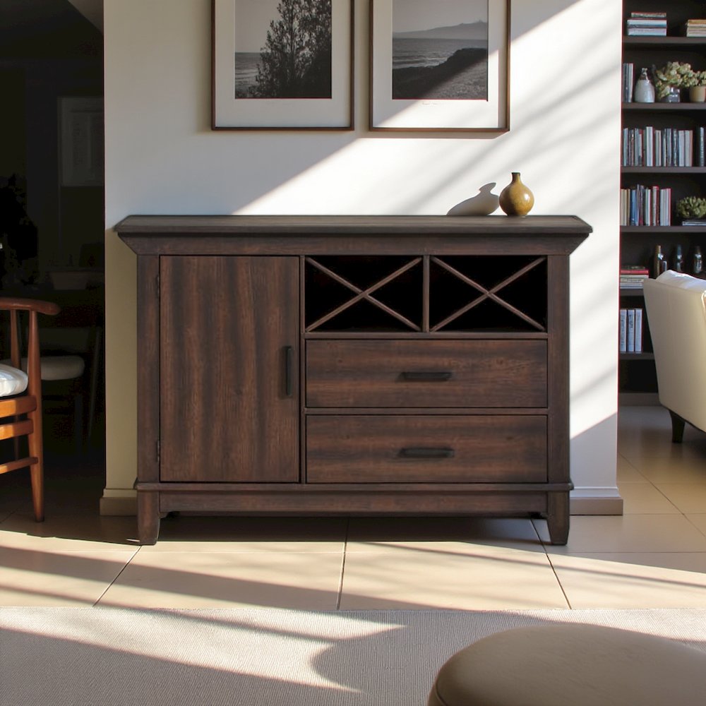 Brown Small Buffet Cabinet – Versatile Entryway or Short Floor Cabinet. Picture 7