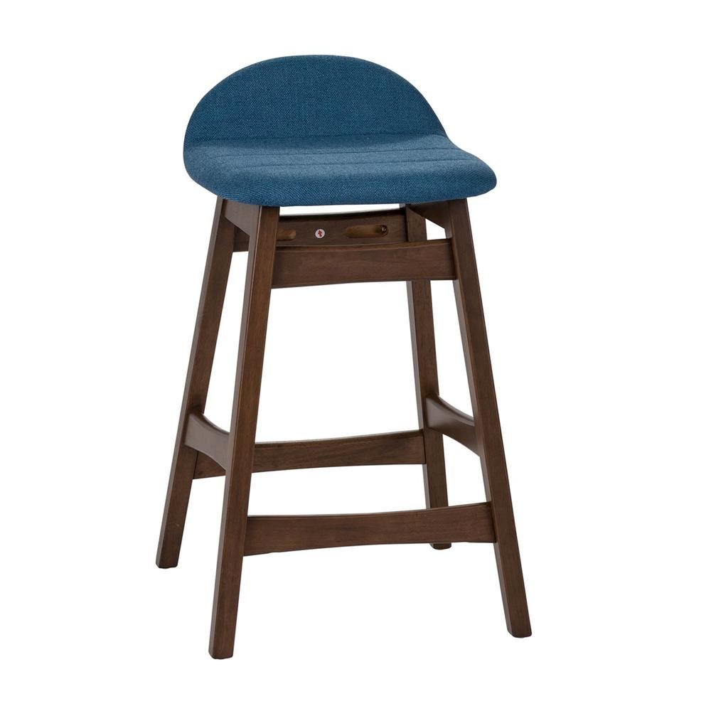 Brown Wooden Counter Height Chair with Back – Stylish Bar Stools for Kitchen. Picture 1