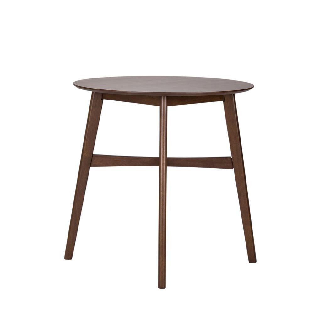 Brown Round Dining Table – Elegant Small Round Kitchen Table for Any Space. Picture 1