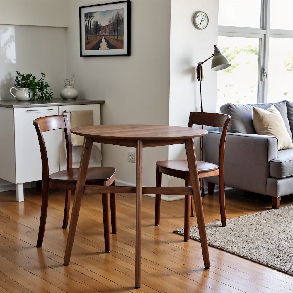 Brown Round Dining Table – Elegant Small Round Kitchen Table for Any Space. Picture 7