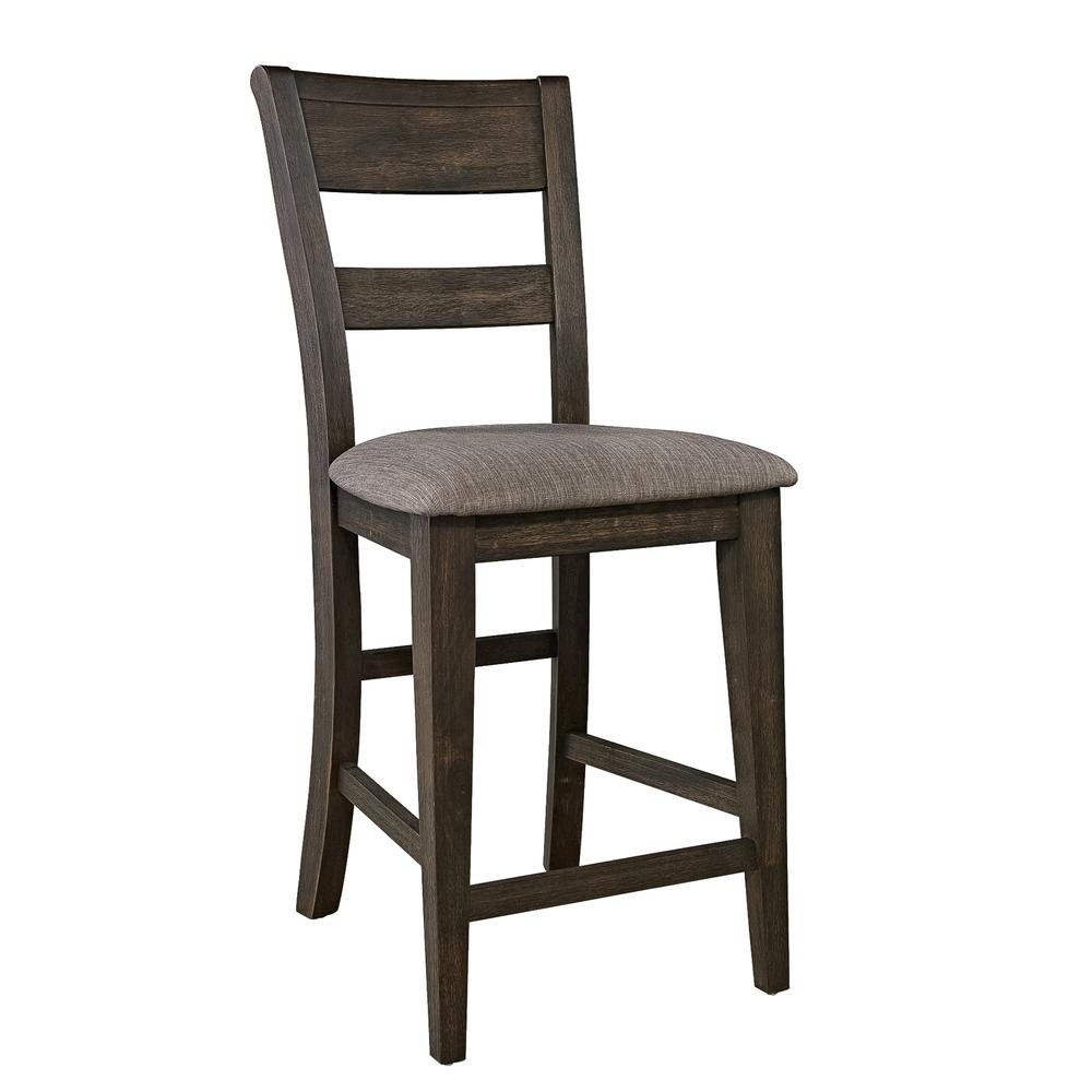 Brown Wooden Counter Height Chairs – Bar Stools with Back for Kitchens. Picture 1