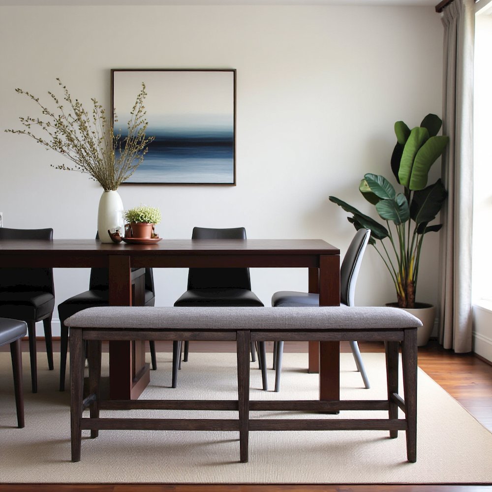 Brown Wooden Dining Bench – Versatile Bedroom or Entryway Bench Seat. Picture 5