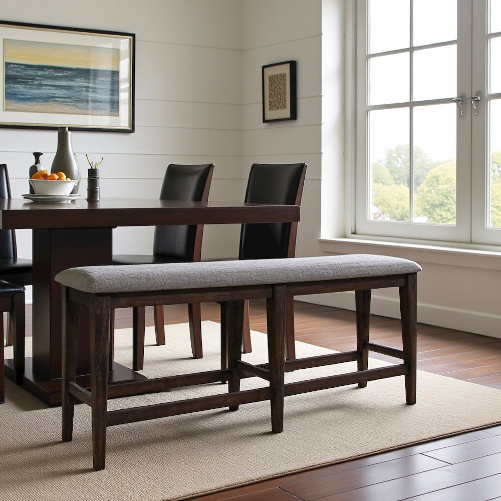 Brown Wooden Dining Bench – Versatile Bedroom or Entryway Bench Seat. Picture 6