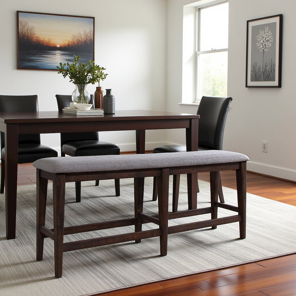 Brown Wooden Dining Bench – Versatile Bedroom or Entryway Bench Seat. Picture 7