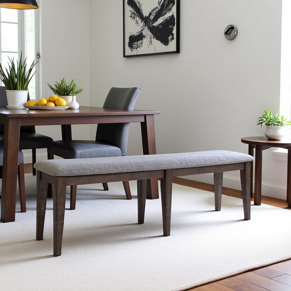 Brown Dining Bench – Solid Wood Bench for Dining Table with Storage. Picture 5