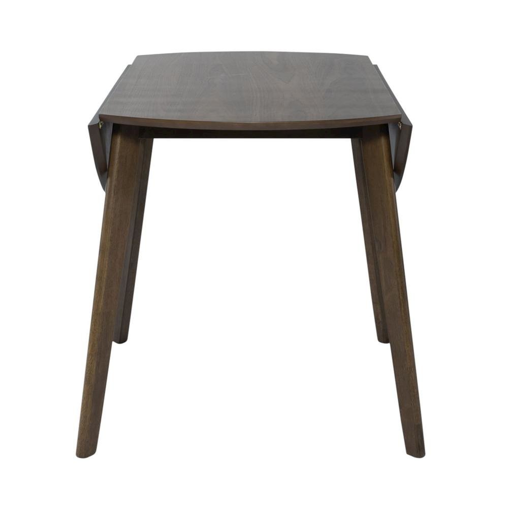 Round Dining Table with Drop Leaves – Small Round Kitchen Table in Brown. Picture 5