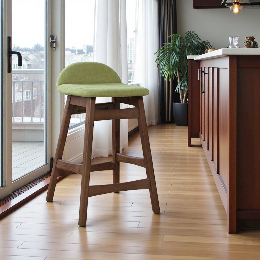 24 Inch Wooden Counter Chair with Back, Solid Wood Counter Stools. Picture 9