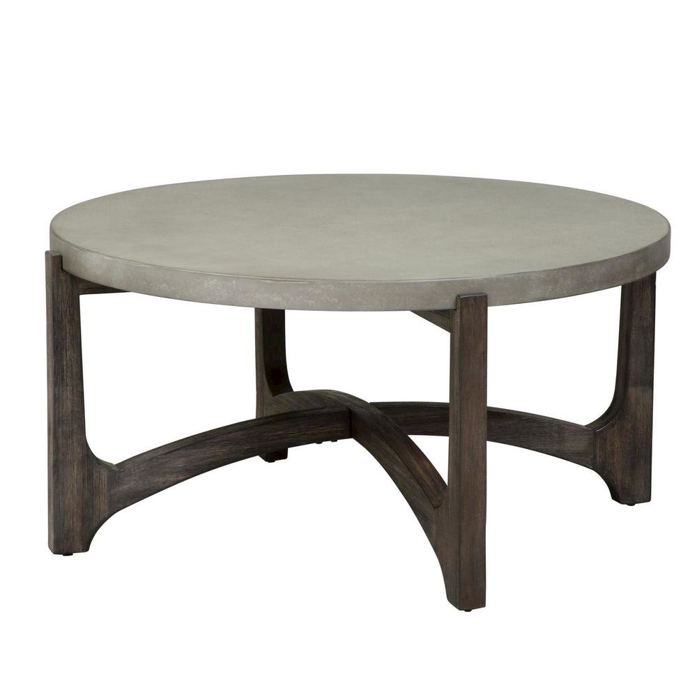 Brown Round Cocktail Table – Stylish Living Room Center Table for Living Room. Picture 2