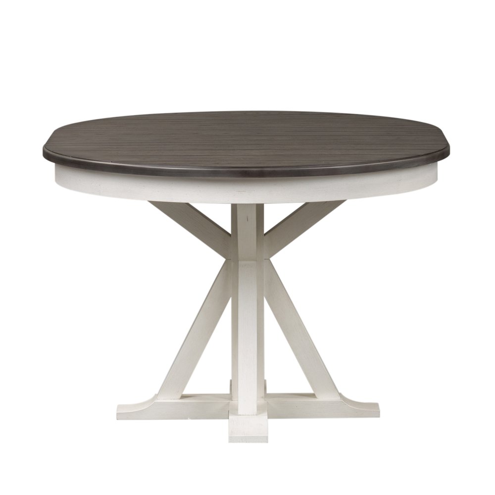Pedestal Table in Poplar & Rubberwood Solids w Pine Veneer. Picture 7
