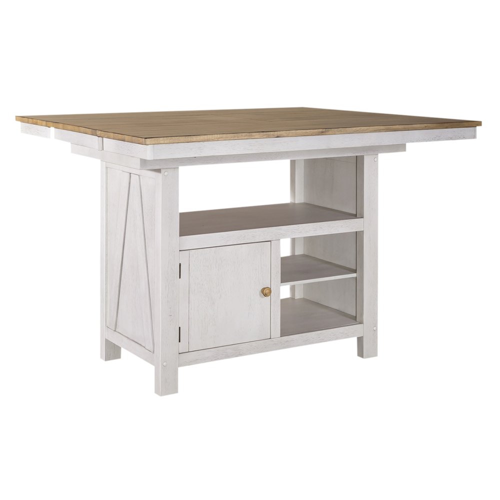 Lindsey Farm 5 Piece Gathering Table Set - Weathered White & Sandstone. Picture 2