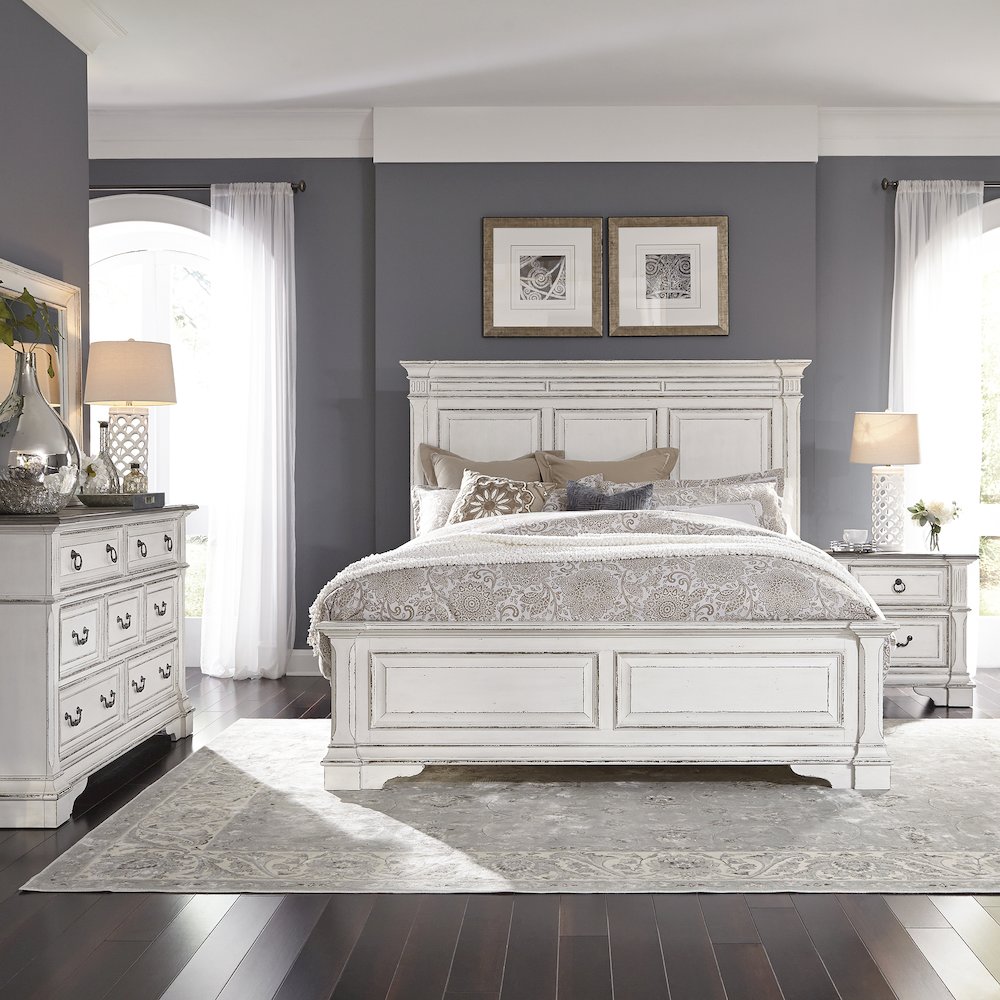 King California Panel Bed, Dresser & Mirror, Night Stand. Picture 7