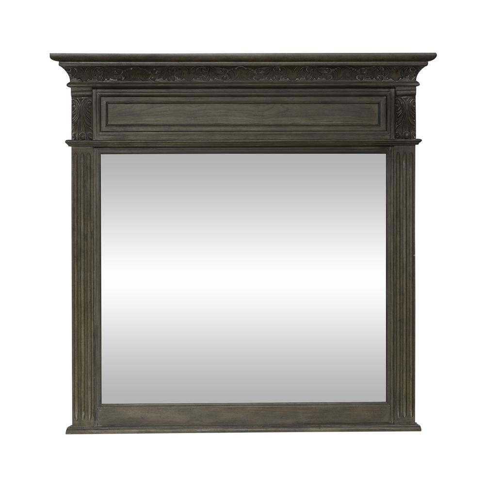 Landscape Mirror Traditional Brown in Chestnut Finish w/ Dusty Wax. Picture 3