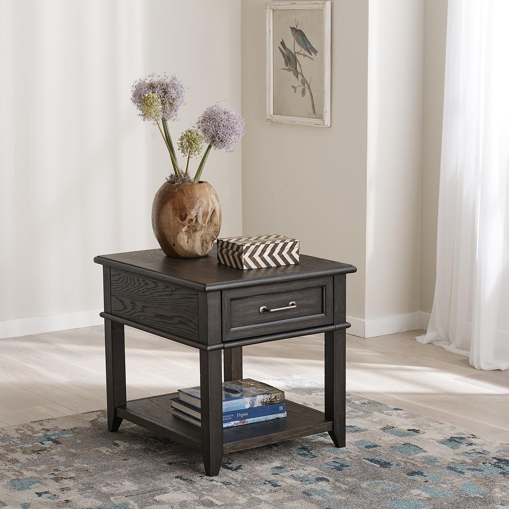 Mill Creek Drawer End Table in Peppercorn. Picture 3