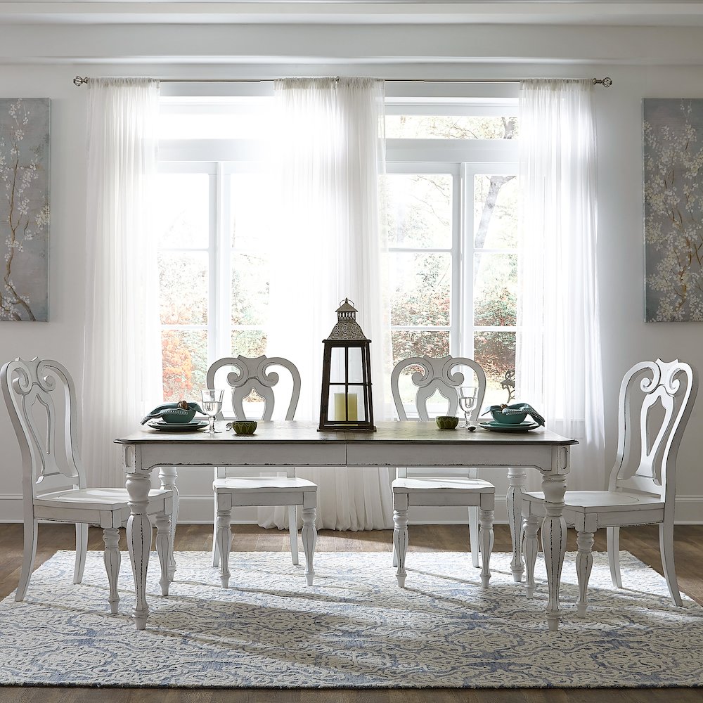Opt 5 Piece Leg Table Set in Rubberwood Solids w/ White Oak & Birch Veneers. Picture 7