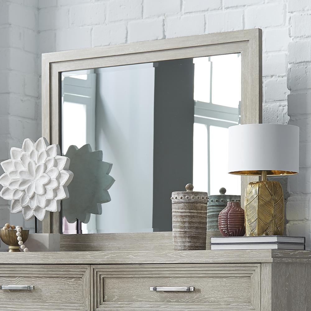 Belmar Landscape Mirror in Washed Taupe. Picture 3