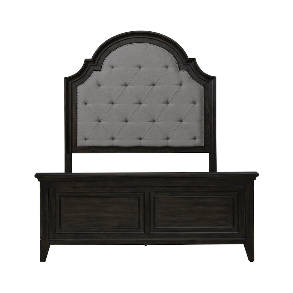 Queen Uph Bed in Rubberwood Solids & Split Heart White Oak Veneers. Picture 2