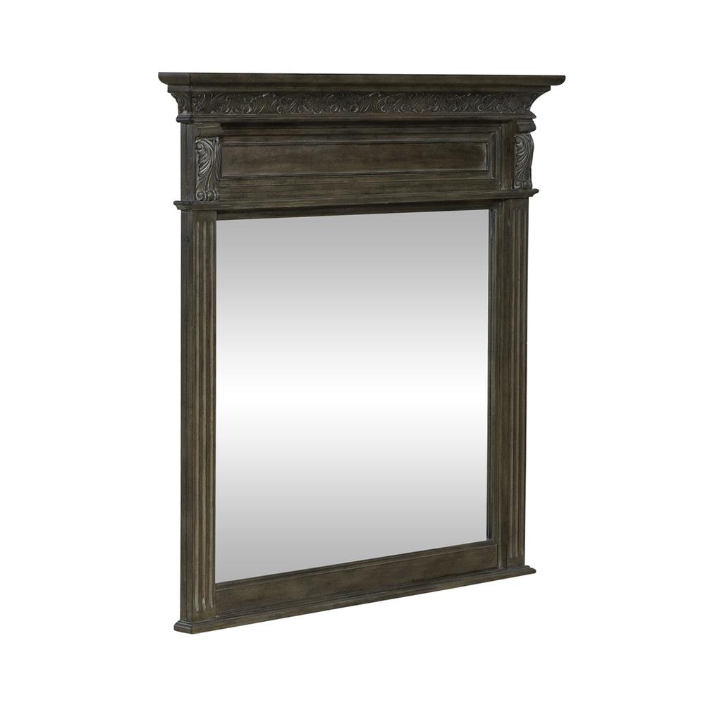 Landscape Mirror Traditional Brown in Chestnut Finish w/ Dusty Wax. Picture 1
