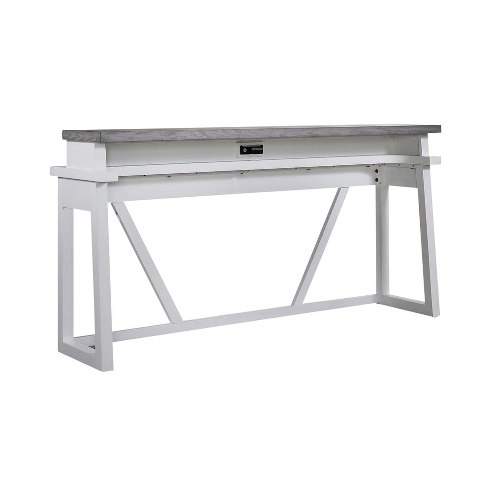 Console Bar Table Contemporary White in Two-Tone Shell White. Picture 1
