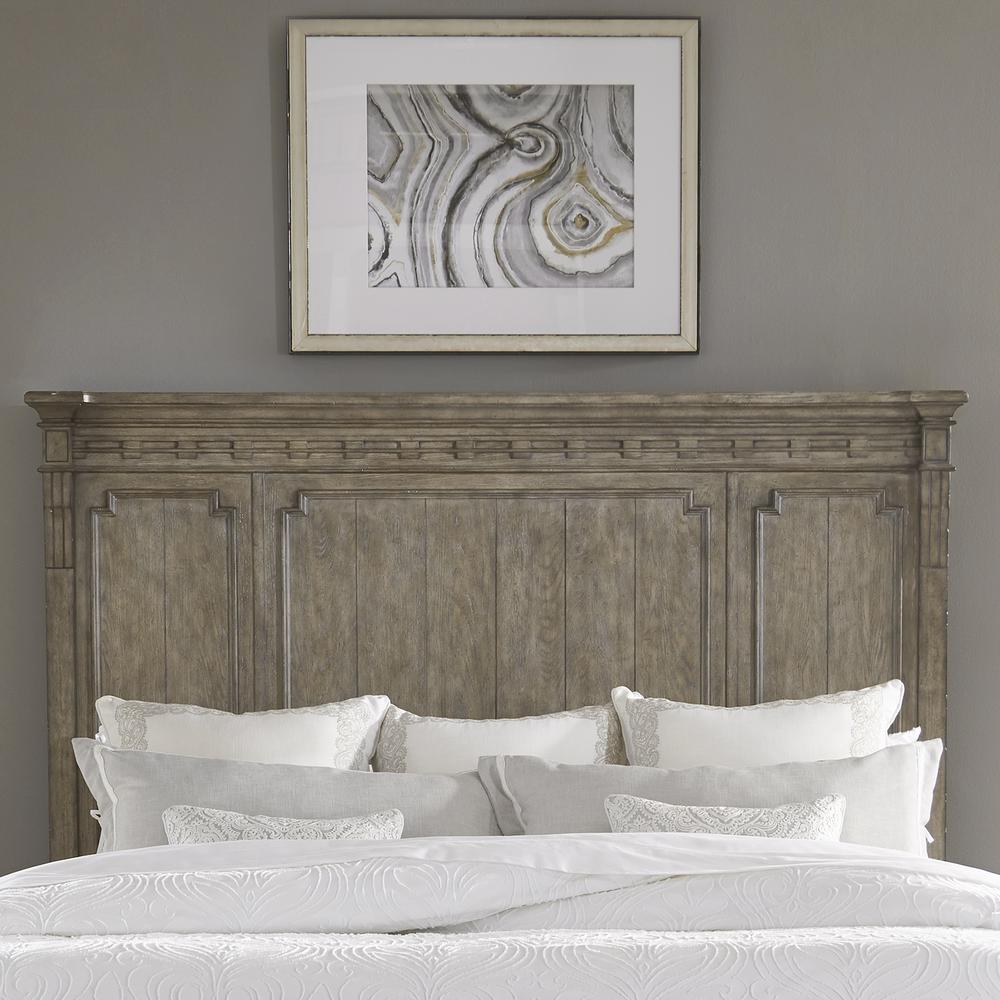 King Panel Headboard Traditional, Brown in Dusty Taupe Finish. Picture 3