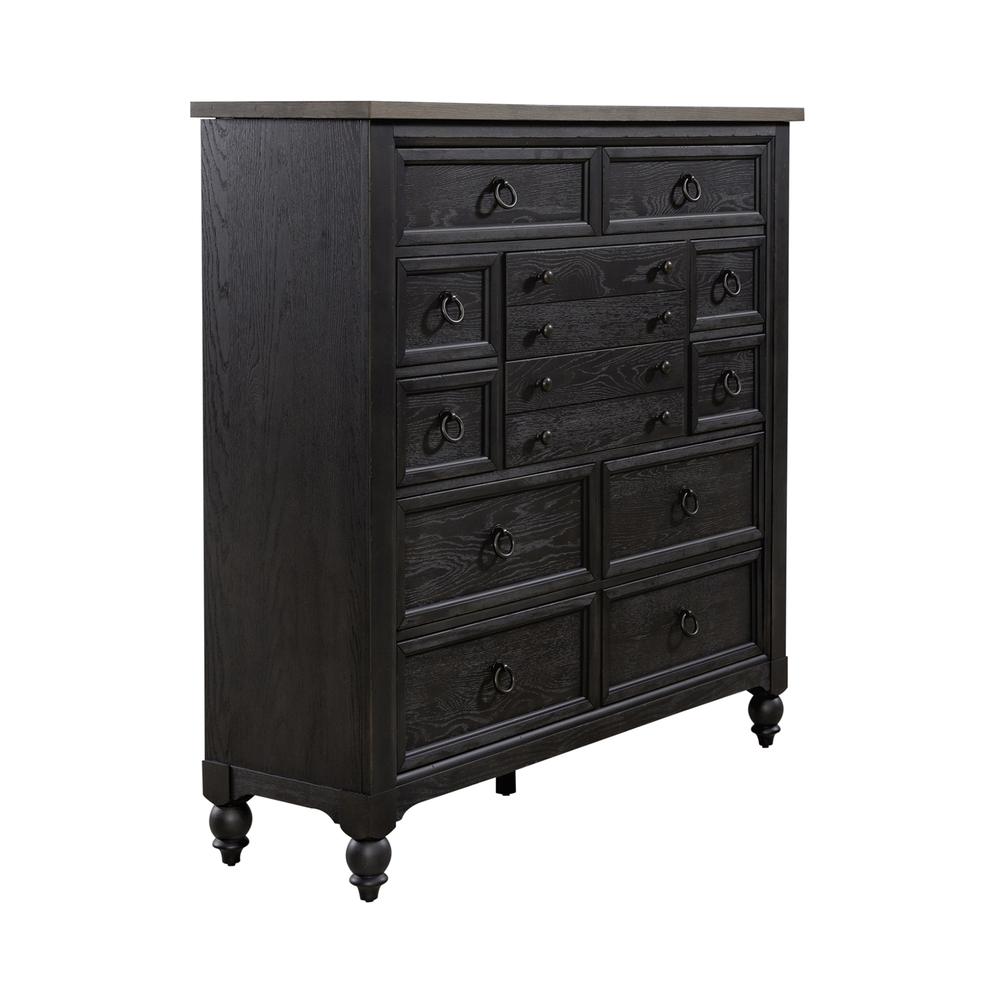 12 Drawer Chesser - Black Traditional Multi in Dusty Taupe. Picture 1