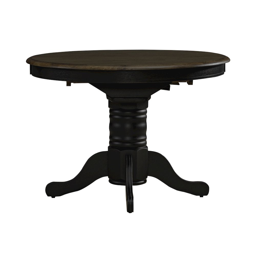 Pedestal Table Set- Black in Rubberwood Solids. Picture 1